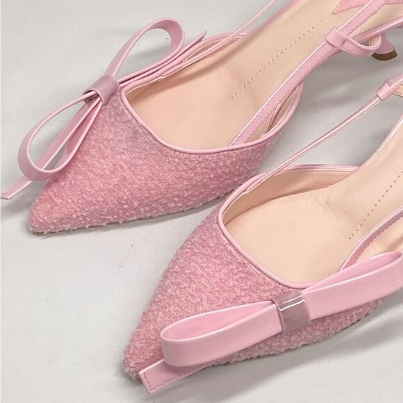 Roger Vivier Virgule Bow Comma-Heel Slingback Pumps size 37.5 - Picture 10 of 16